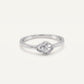 Elegant Open-Heart Floral Crystal Ring with Sparkling Accents
