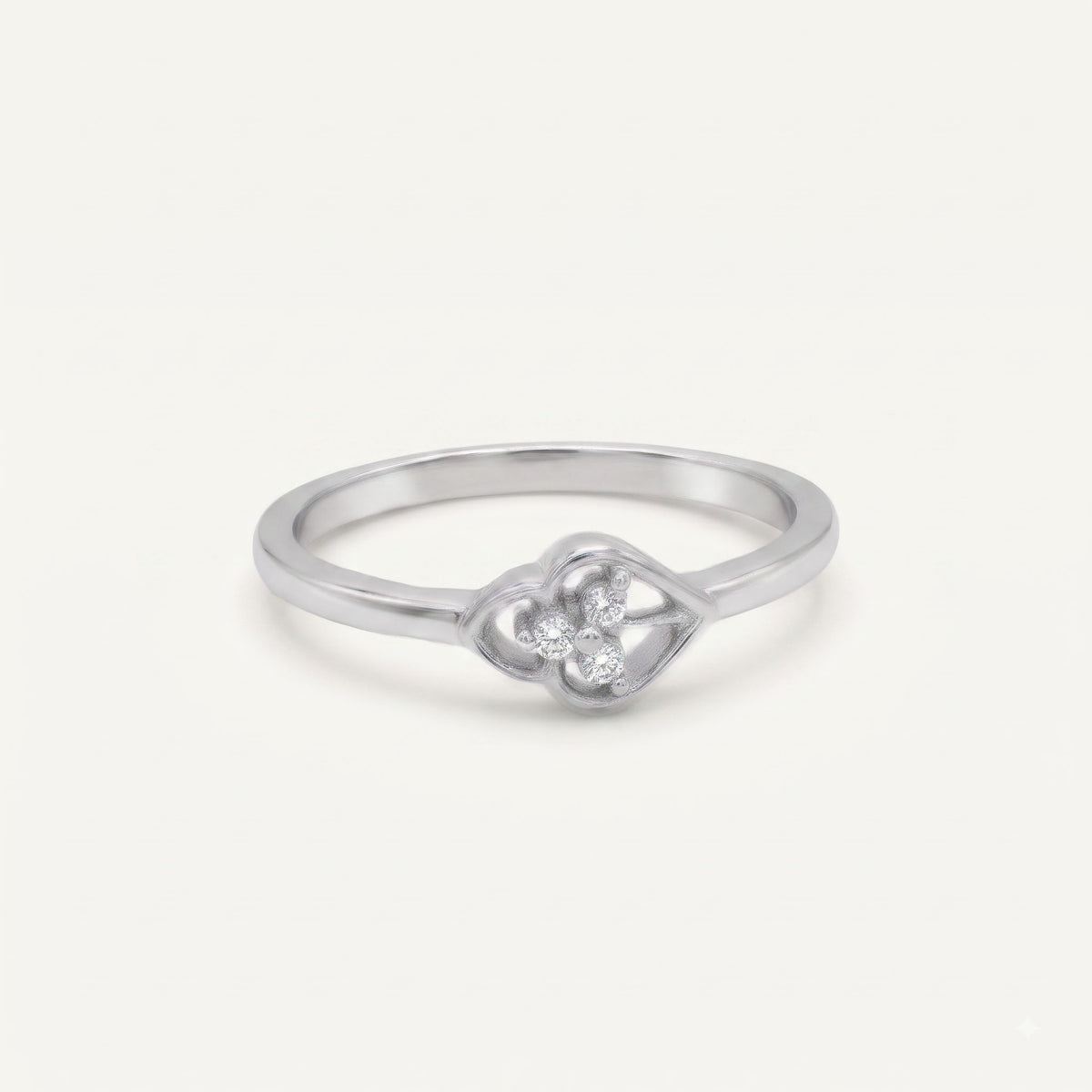 Elegant Open-Heart Floral Crystal Ring with Sparkling Accents