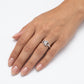 Elegant Open-Heart Floral Crystal Ring with Sparkling Accents