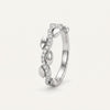 Elegant Leaf-Inspired Pavé Ring with Curved Crystal Band