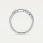 Elegant Leaf-Inspired Pavé Ring with Curved Crystal Band