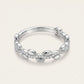 Elegant Leaf-Inspired Pavé Ring with Curved Crystal Band
