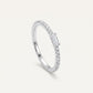 Elegant Silver Emerald-Cut Crystal Band Ring