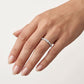 Elegant Silver Emerald-Cut Crystal Band Ring
