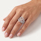 Silver Crystal Interwoven Statement Ring