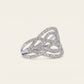 Silver Crystal Interwoven Statement Ring