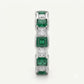 Emerald Green & Crystal-Tone Eternity Band Ring for Women