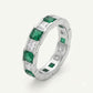 Emerald Green & Crystal-Tone Eternity Band Ring for Women