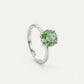 Elegant Green Round-Cut Crystal Solitaire Ring