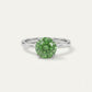 Elegant Green Round-Cut Crystal Solitaire Ring
