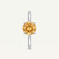 Elegant Golden Round-Cut Crystal Solitaire Ring
