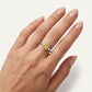 Elegant Golden Round-Cut Crystal Solitaire Ring