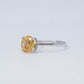 Elegant Golden Round-Cut Crystal Solitaire Ring