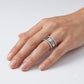 Silver Baguette Crystal Open Cuff Statement Ring