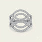 Elegant Multi-Row Crystal Stone Ring for Women
