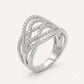 Elegant Multi-Row Crystal Stone Ring for Women