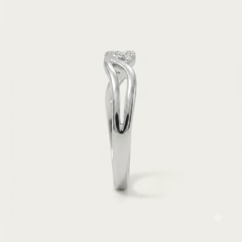 Elegant Infinity Wave Ring with Sparkling Stone Accents
