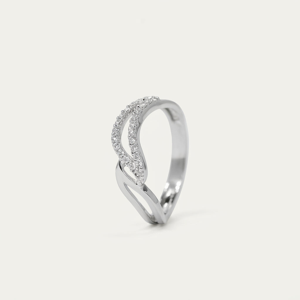 Elegant Infinity Wave Ring with Sparkling Stone Accents