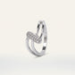 Elegant Double Band Crystal Bar Ring in Silver