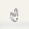 Elegant Double Band Crystal Bar Ring in Silver