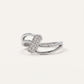 Elegant Double Band Crystal Bar Ring in Silver