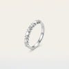 Elegant Heart & Round Stone Open Band Ring with Sparkling Accents
