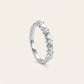 Elegant Heart & Round Stone Open Band Ring with Sparkling Accents