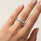 Elegant Heart & Round Stone Open Band Ring with Sparkling Accents