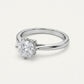 Classic Solitaire Crystal Engagement Ring with Round Center Stone