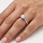 Classic Solitaire Crystal Engagement Ring with Round Center Stone