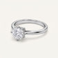 Classic Solitaire Crystal Engagement Ring with Round Center Stone