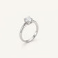 Classic Round Solitaire Ring with Clear Faceted Centre Stone