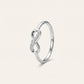 Elegant Silver Infinity Ring with Sparkling Pavé Detail