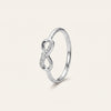 Elegant Silver Infinity Ring with Sparkling Pavé Detail