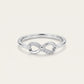 Elegant Silver Infinity Ring with Sparkling Pavé Detail