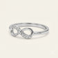 Elegant Silver Infinity Ring with Sparkling Pavé Detail