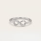 Elegant Silver Infinity Ring with Sparkling Pavé Detail
