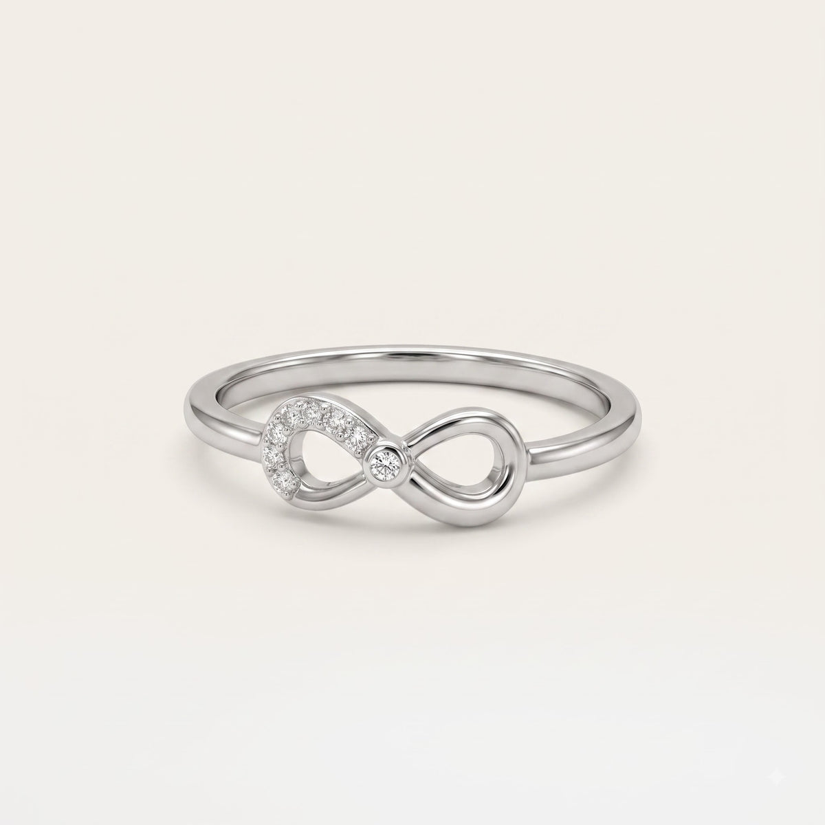 Elegant Silver Infinity Ring with Sparkling Pavé Detail