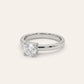 Round-Cut Solitaire Crystal Ring with Polished Silver-Tone Band