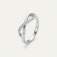 Elegant Silver Infinity Ring with Sparkling Pavé Accent
