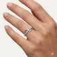 Elegant Silver Infinity-Inspired Pavé Ring with Sparkling Clear Stones