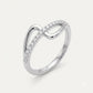 Elegant Silver Infinity-Inspired Pavé Ring with Sparkling Clear Stones