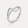 Elegant Silver Infinity-Inspired Pavé Ring with Sparkling Clear Stones