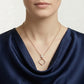 Rose Gold Geometric Pendant Necklace with Sparkling Round Stone