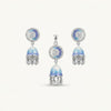 Elegant Blue & Purple Jhumka Necklace & Earrings Set