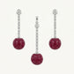 Elegant Red Gemstone Necklace & Matching Drop Earrings Set