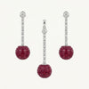 Elegant Red Gemstone Necklace & Matching Drop Earrings Set