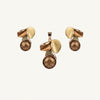 Elegant Leaf-Inspired Necklace & Earrings Set with Textured Round Pendant