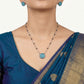 Turquoise Crystal Necklace & Matching Earrings Set with Black Bead Chain