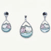 Sea Turtle Teardrop Necklace & Earrings Set